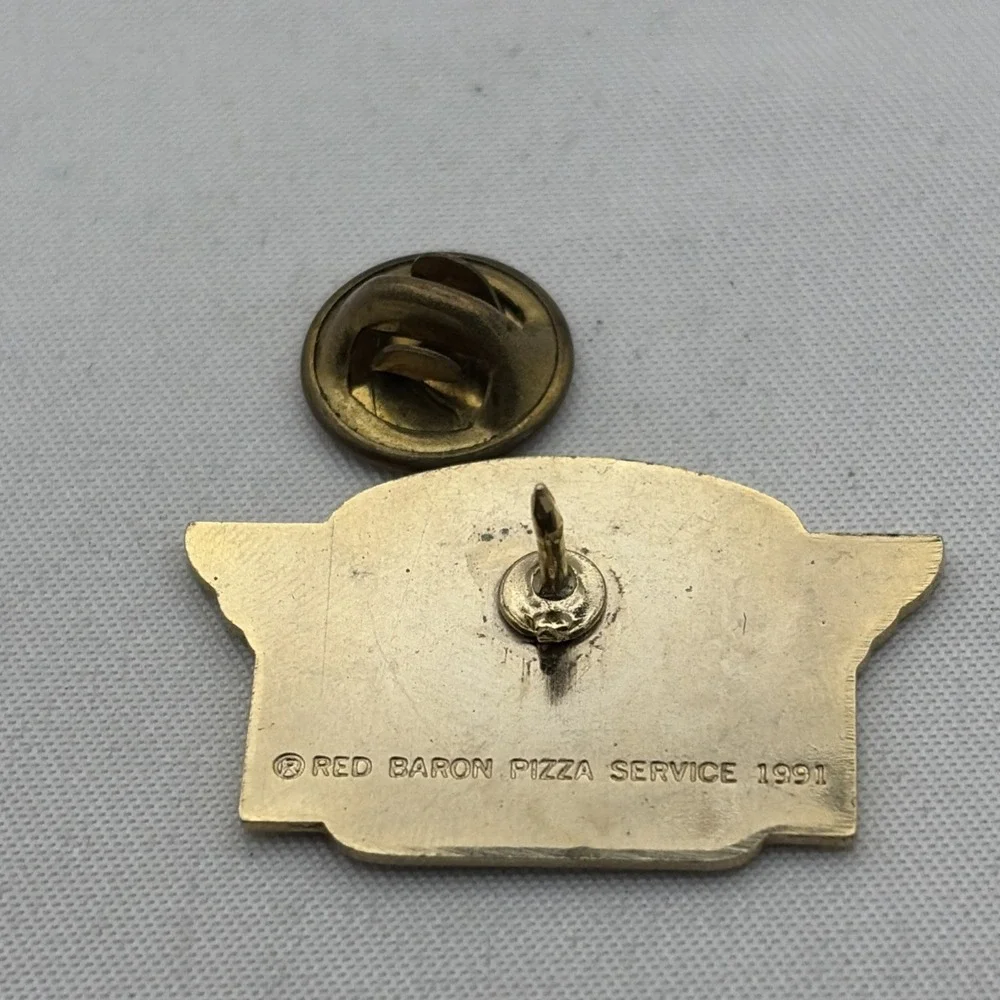 Vintage Red Baron Premium Stearman Squadron Pizza Service 1991 Lapel Hat Pin